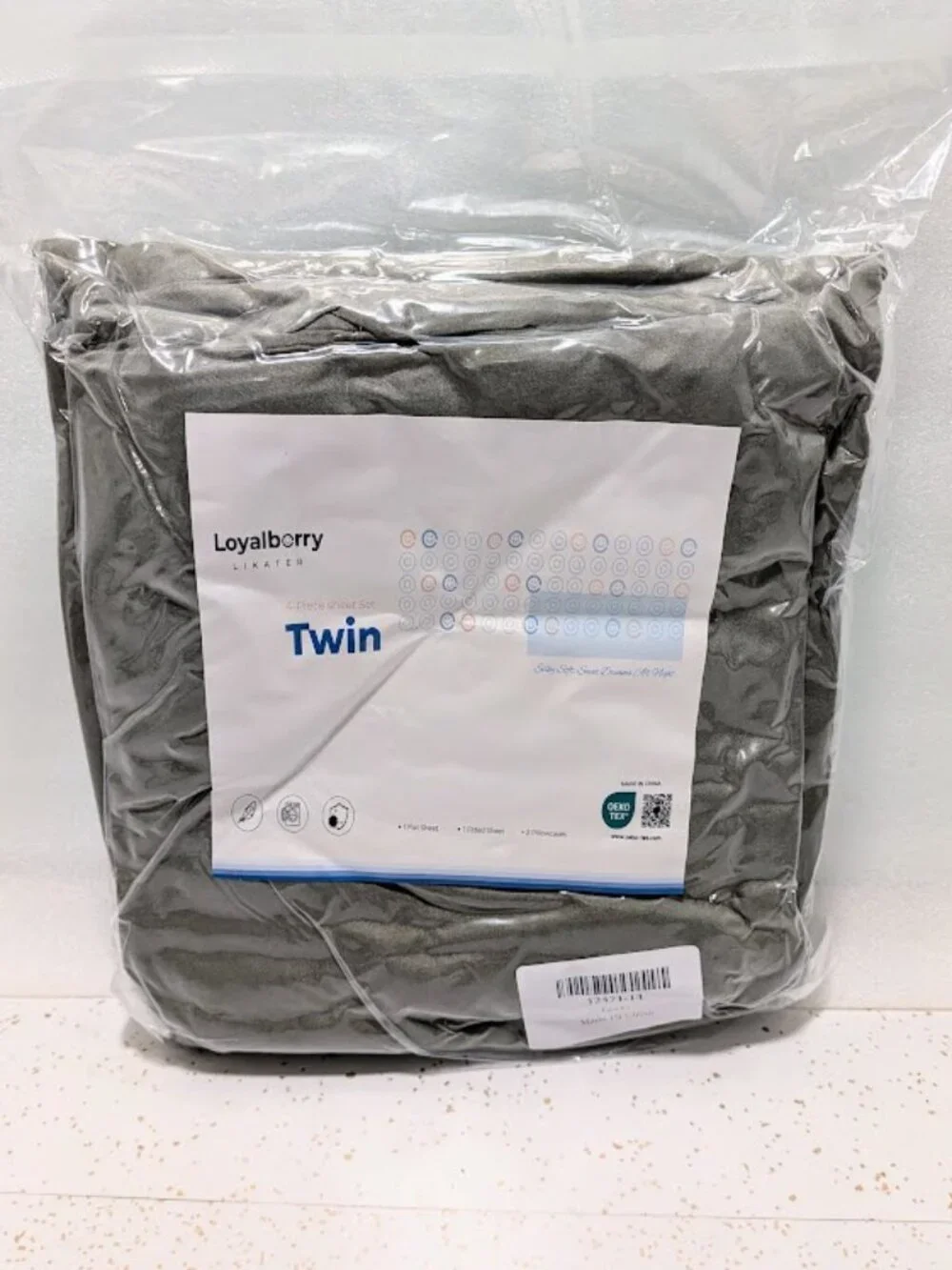NWT Loyalberry Cooling Twin Sheet Set Gray Deep Pocket Bedding